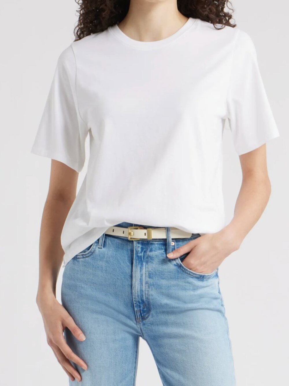 Nordstrom Basic Cream Tee 2XS
